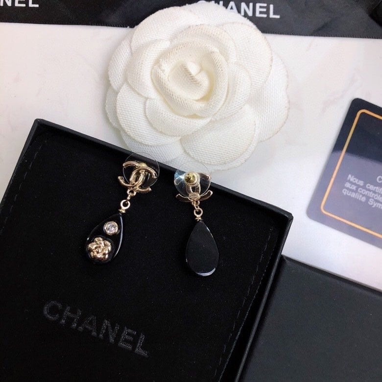 Chanel CC Black Earrings II