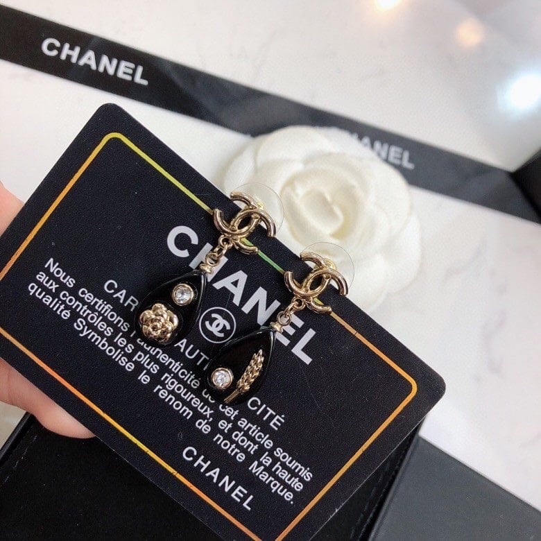 Chanel CC Black Earrings II