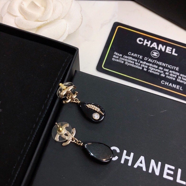 Chanel CC Black Earrings II