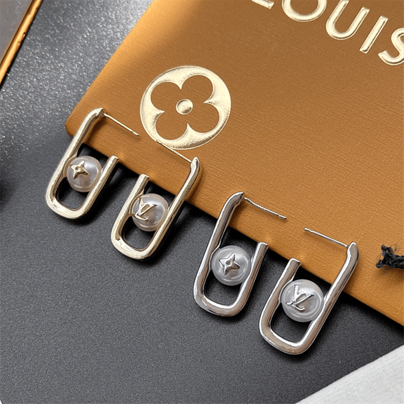 Louis Vuitton My Lv Chain Pearls Earrings Gold M01451